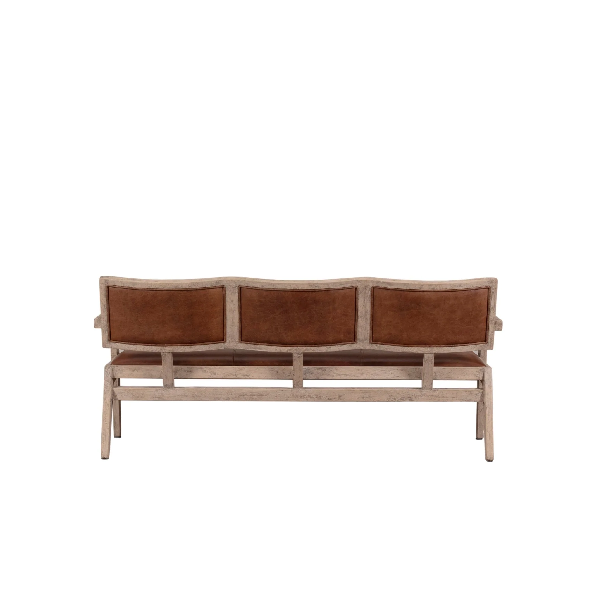Valdara Leather Wood Bench - Image 4