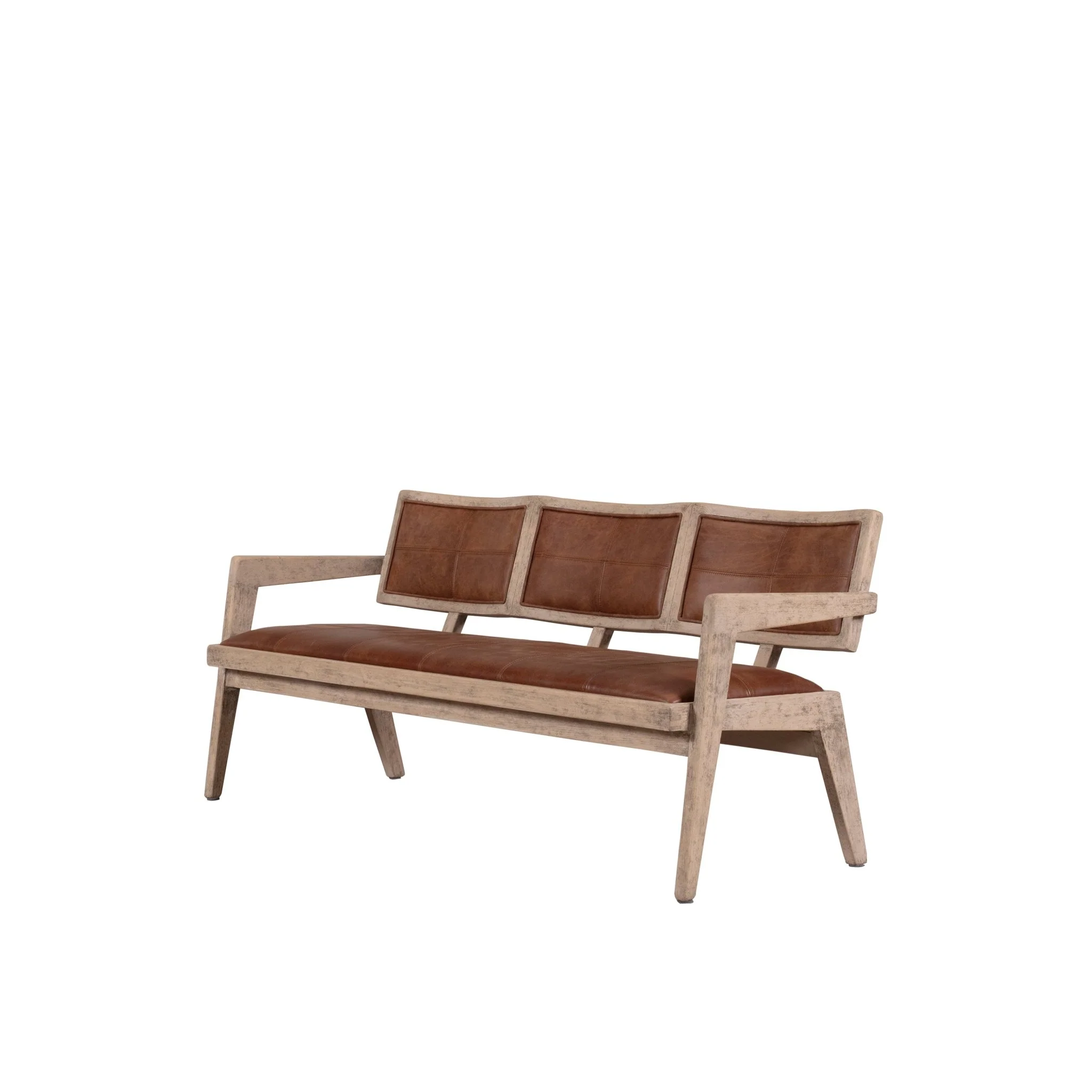 Valdara Leather Wood Bench - Image 5