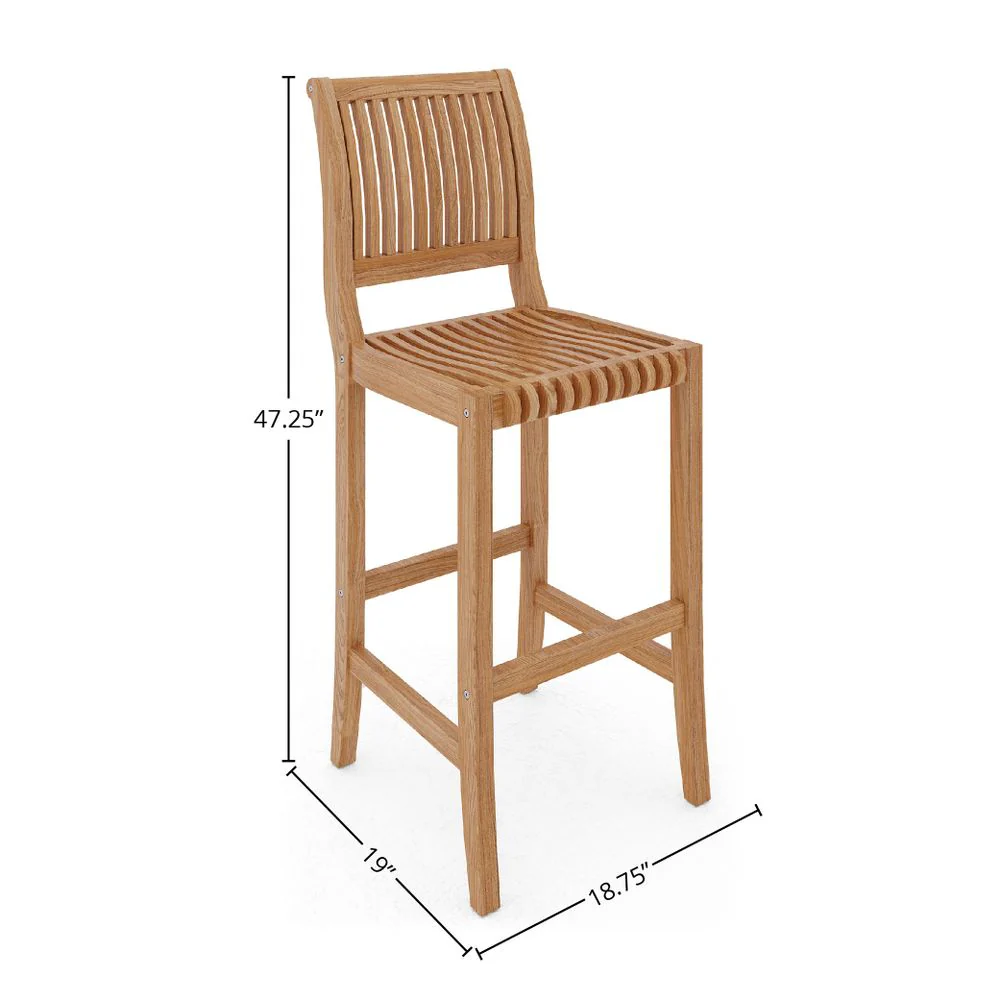 Valdoria Teak Barstool - Image 5