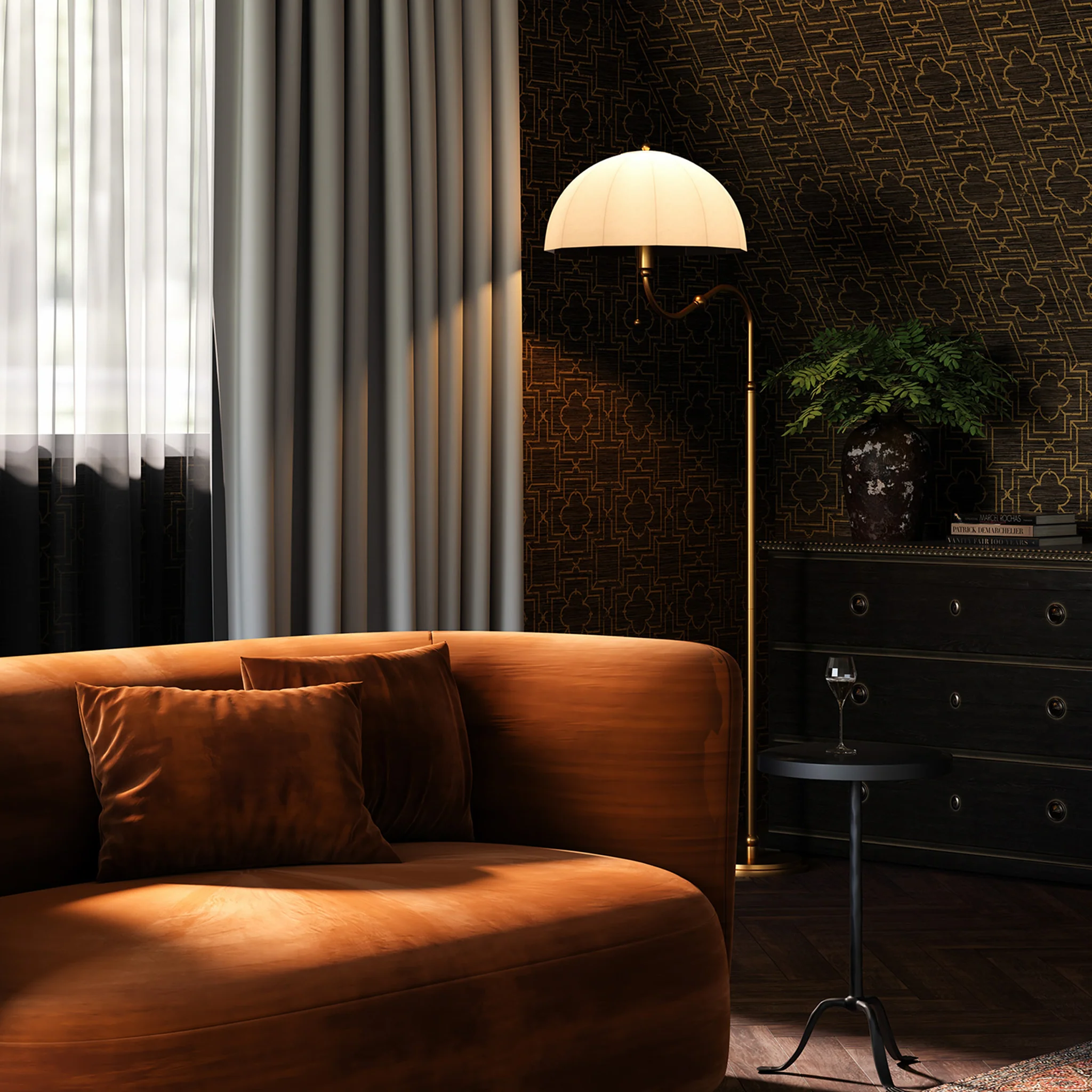 Valmere Linen Shade Floorlamp - Image 7