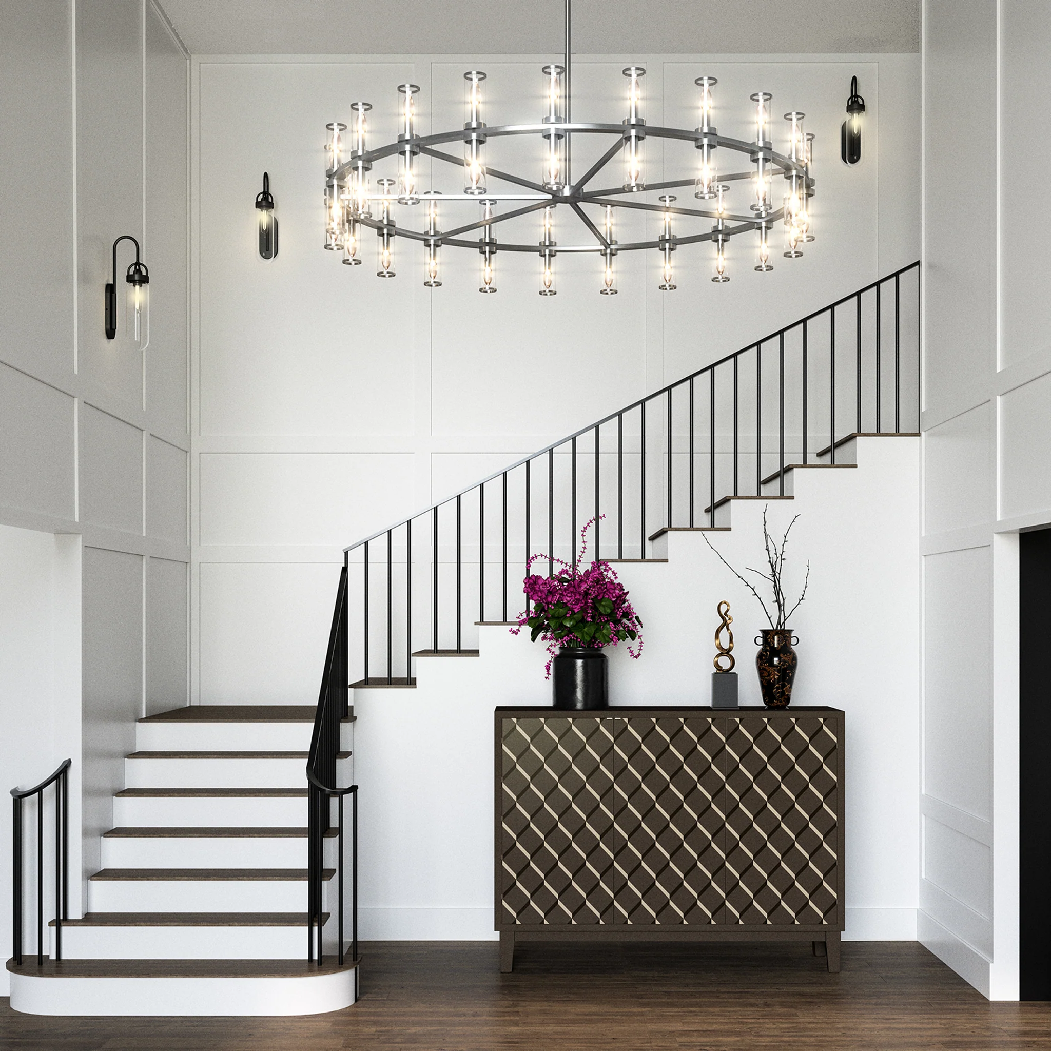 Valoren Double Tier Glass Chandelier - Image 3