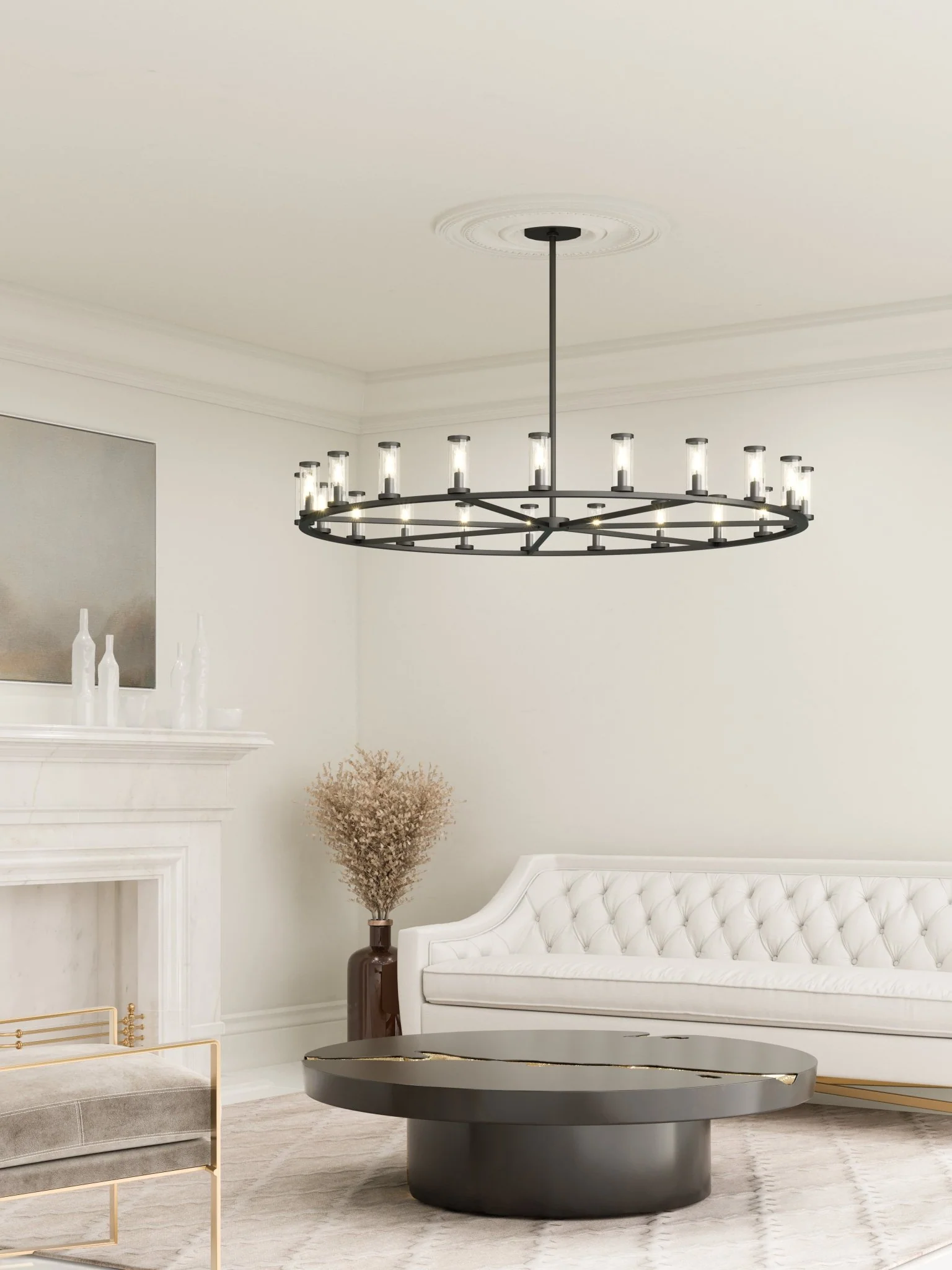 Valoren Glass Ring Chandelier - Image 2