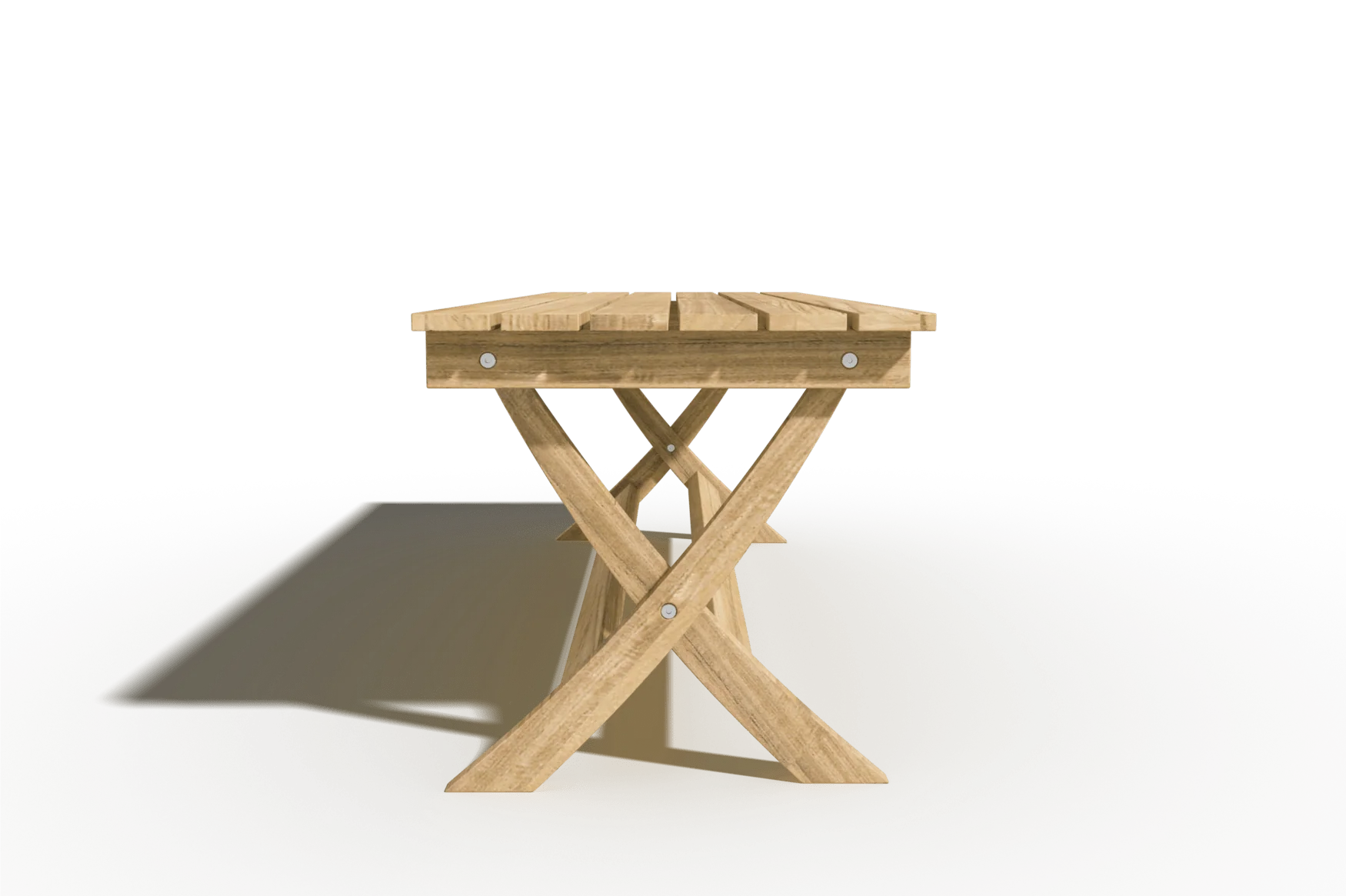 Varenne Teak Trestle Bench - Image 4