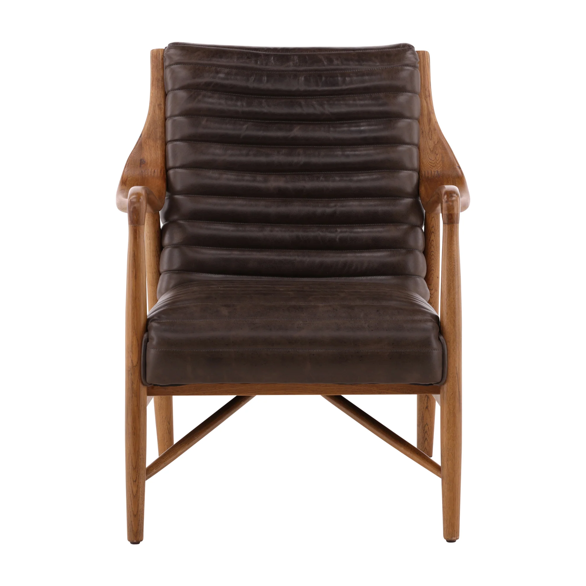 Vauricen Oak Leather Chair - Image 11