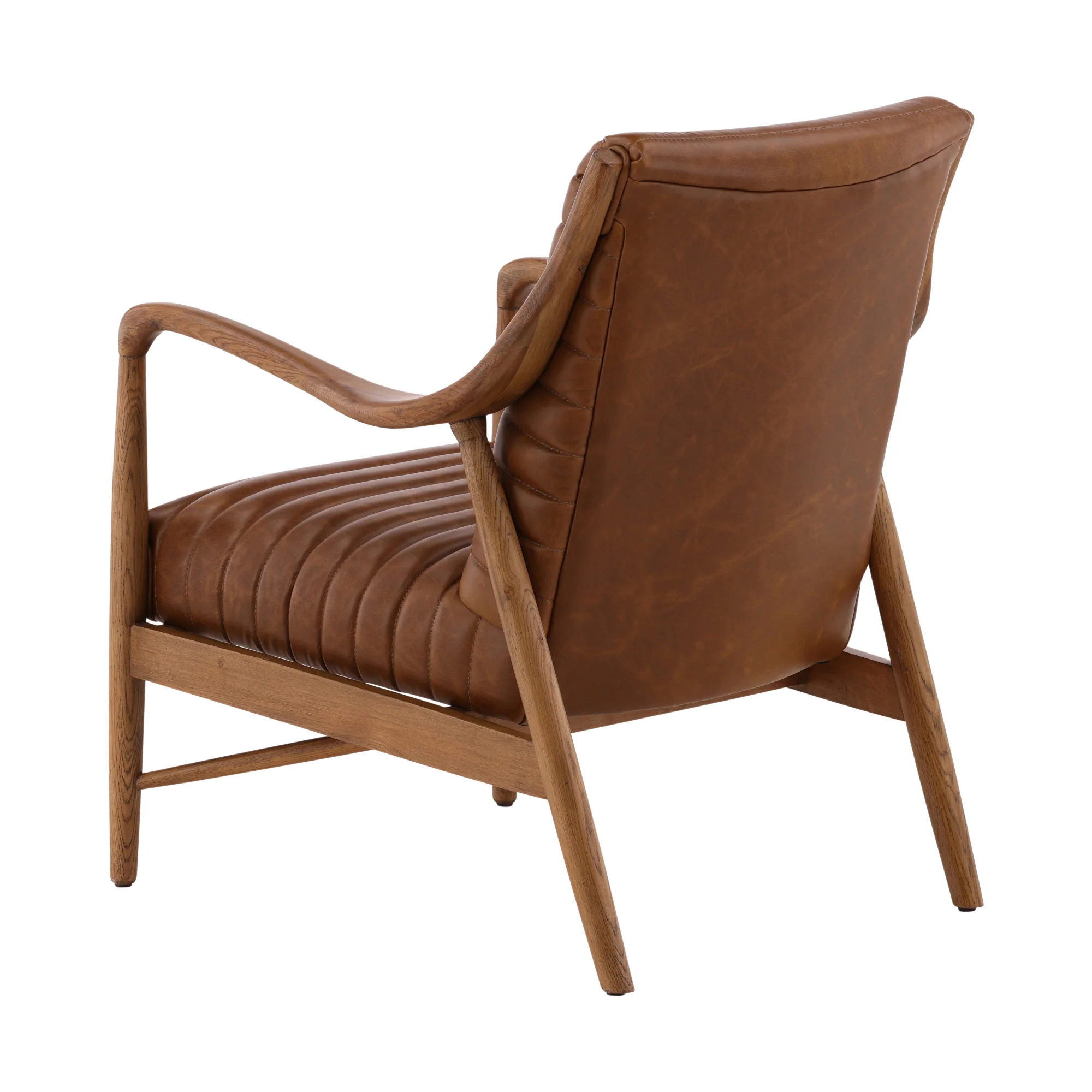 Vauricen Oak Leather Chair - Image 2
