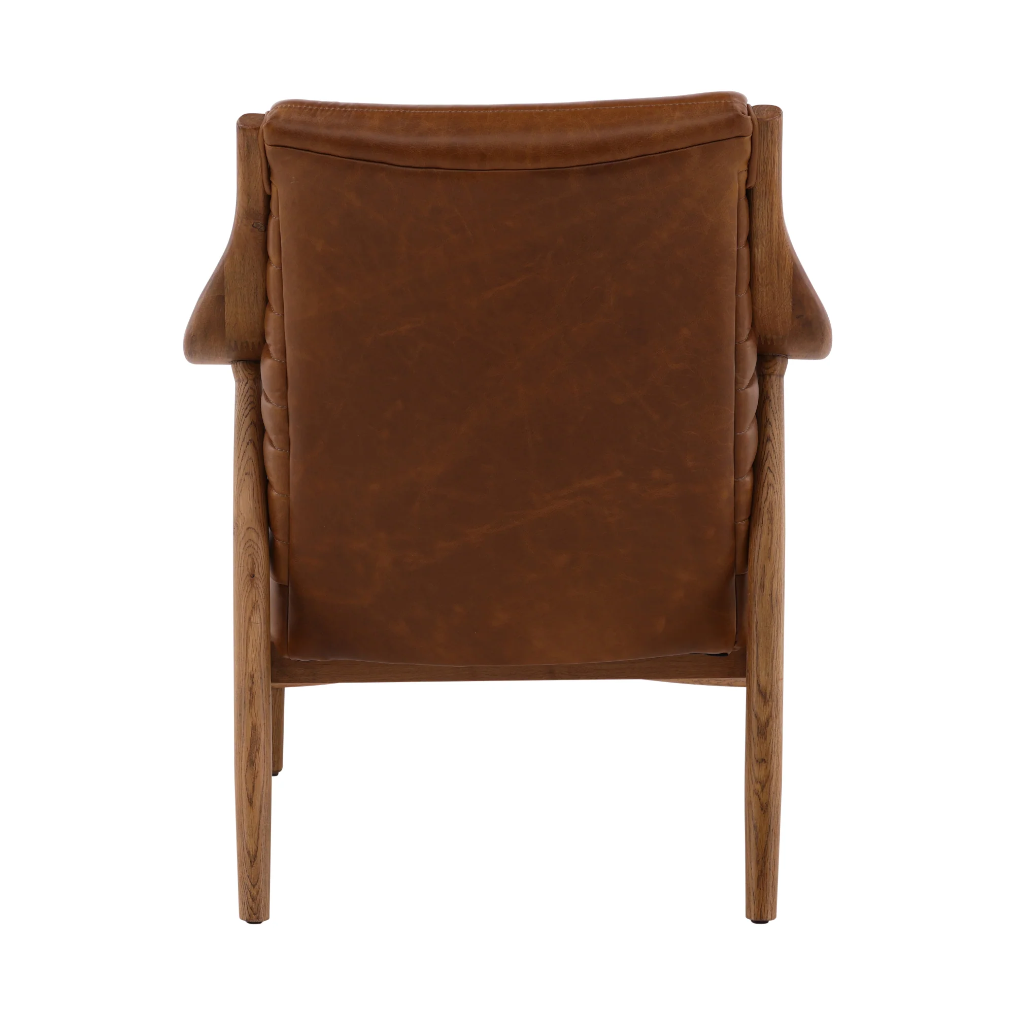 Vauricen Oak Leather Chair - Image 4