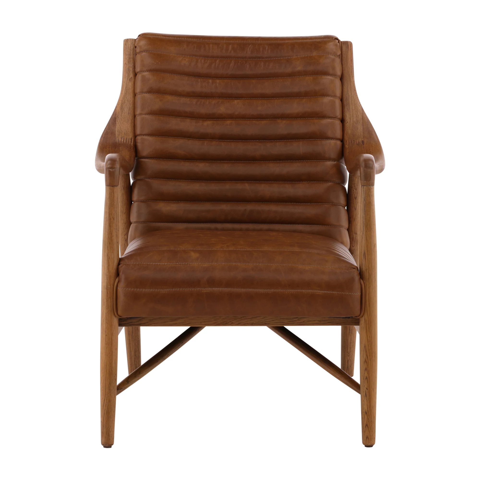 Vauricen Oak Leather Chair - Image 5
