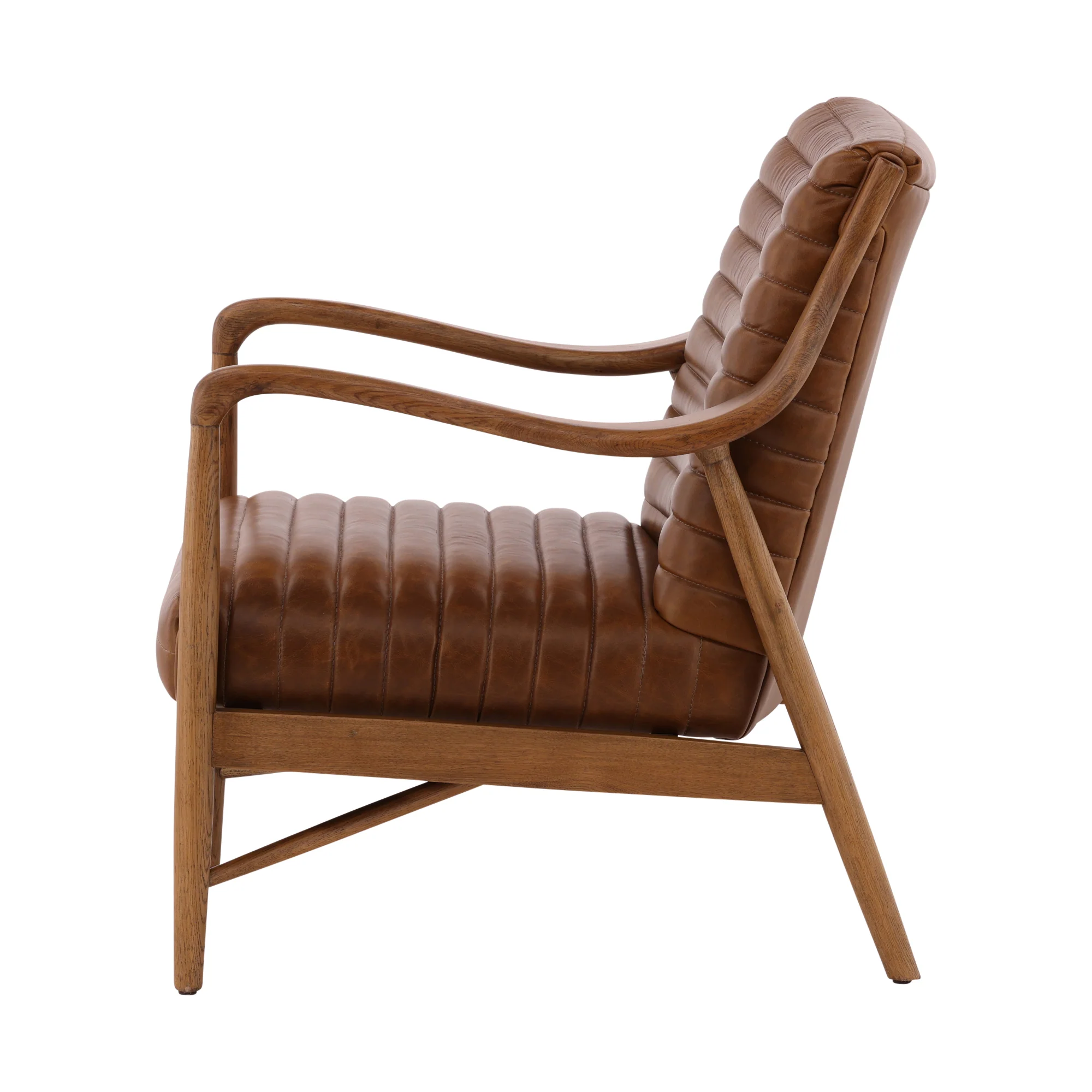 Vauricen Oak Leather Chair - Image 6