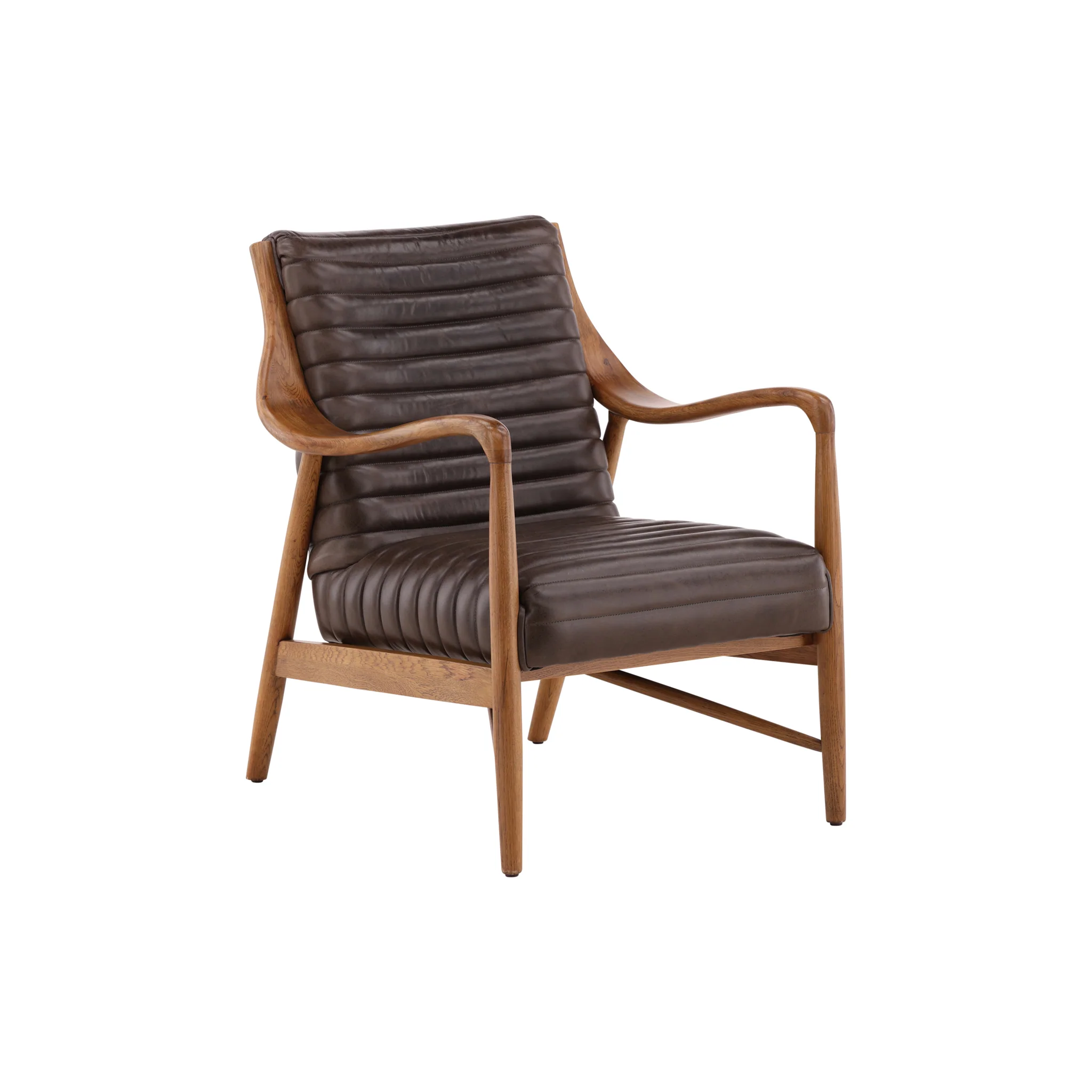 Vauricen Oak Leather Chair - Image 7