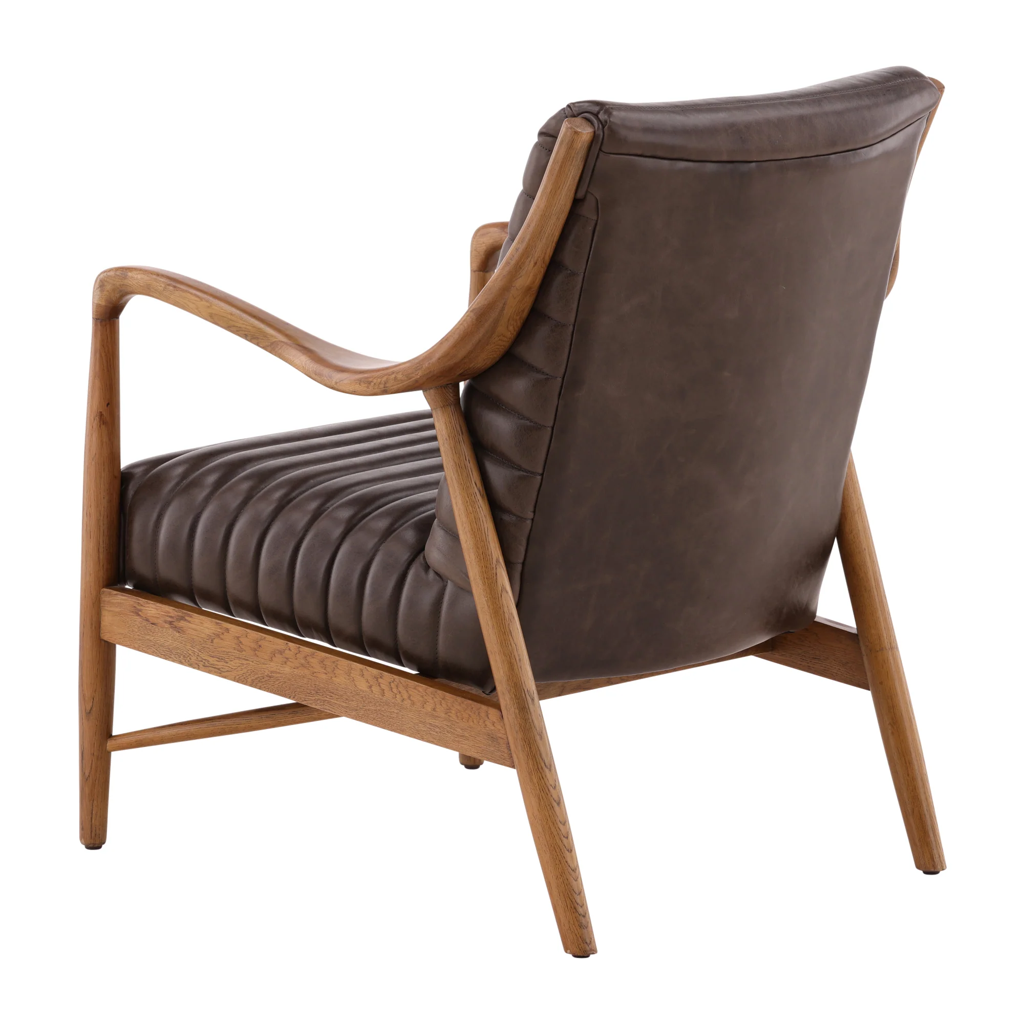 Vauricen Oak Leather Chair - Image 8