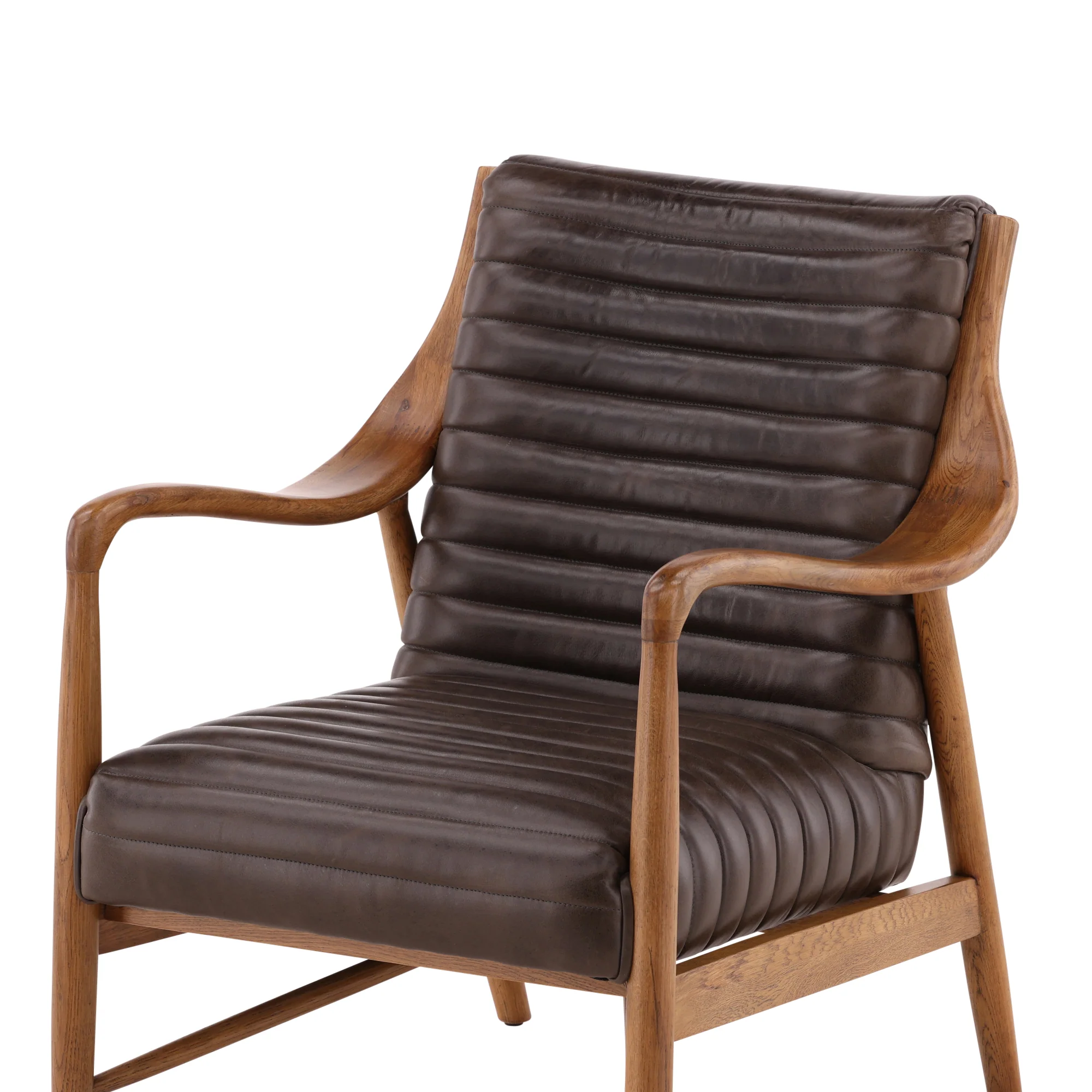 Vauricen Oak Leather Chair - Image 9