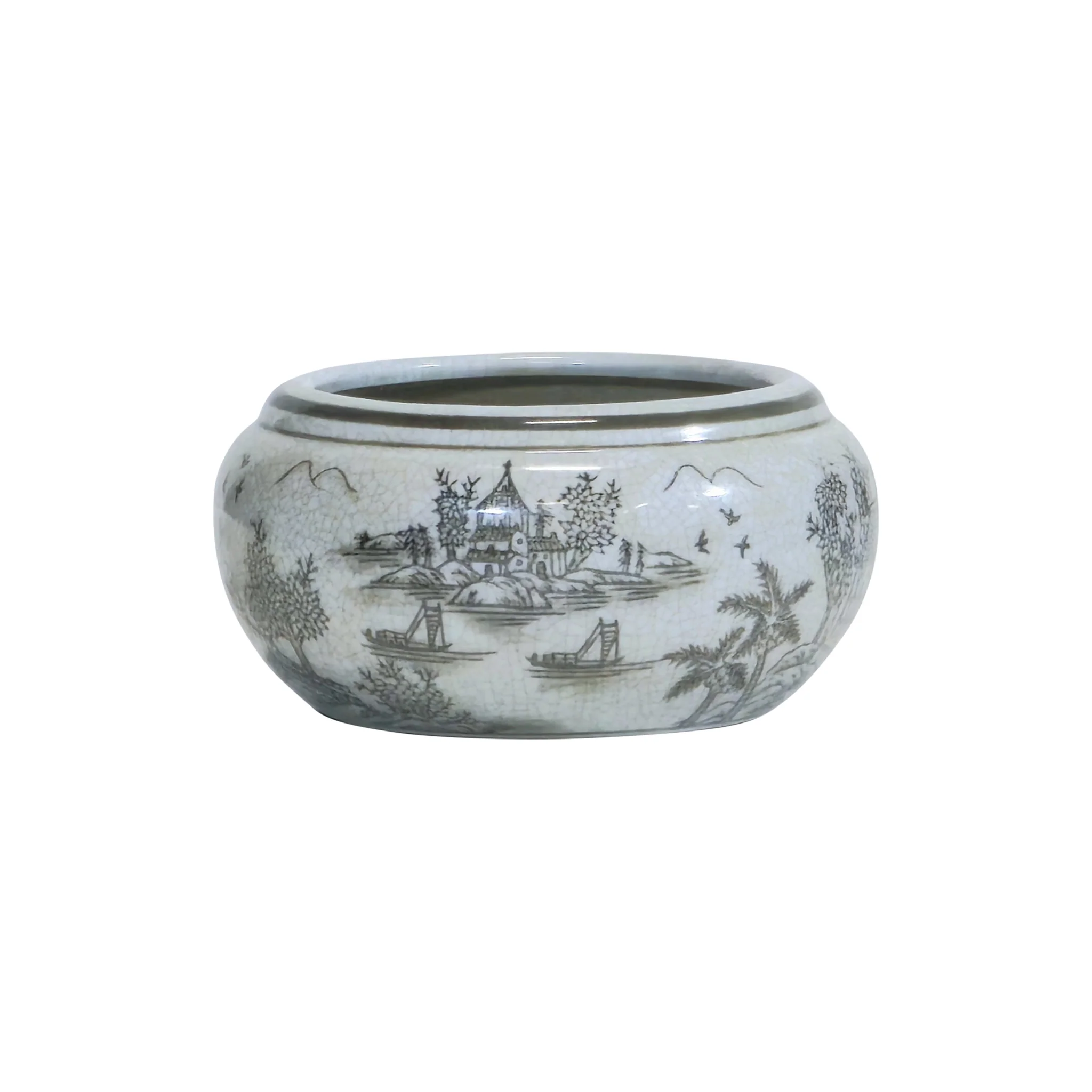 Velora Crackle Porcelain Planter