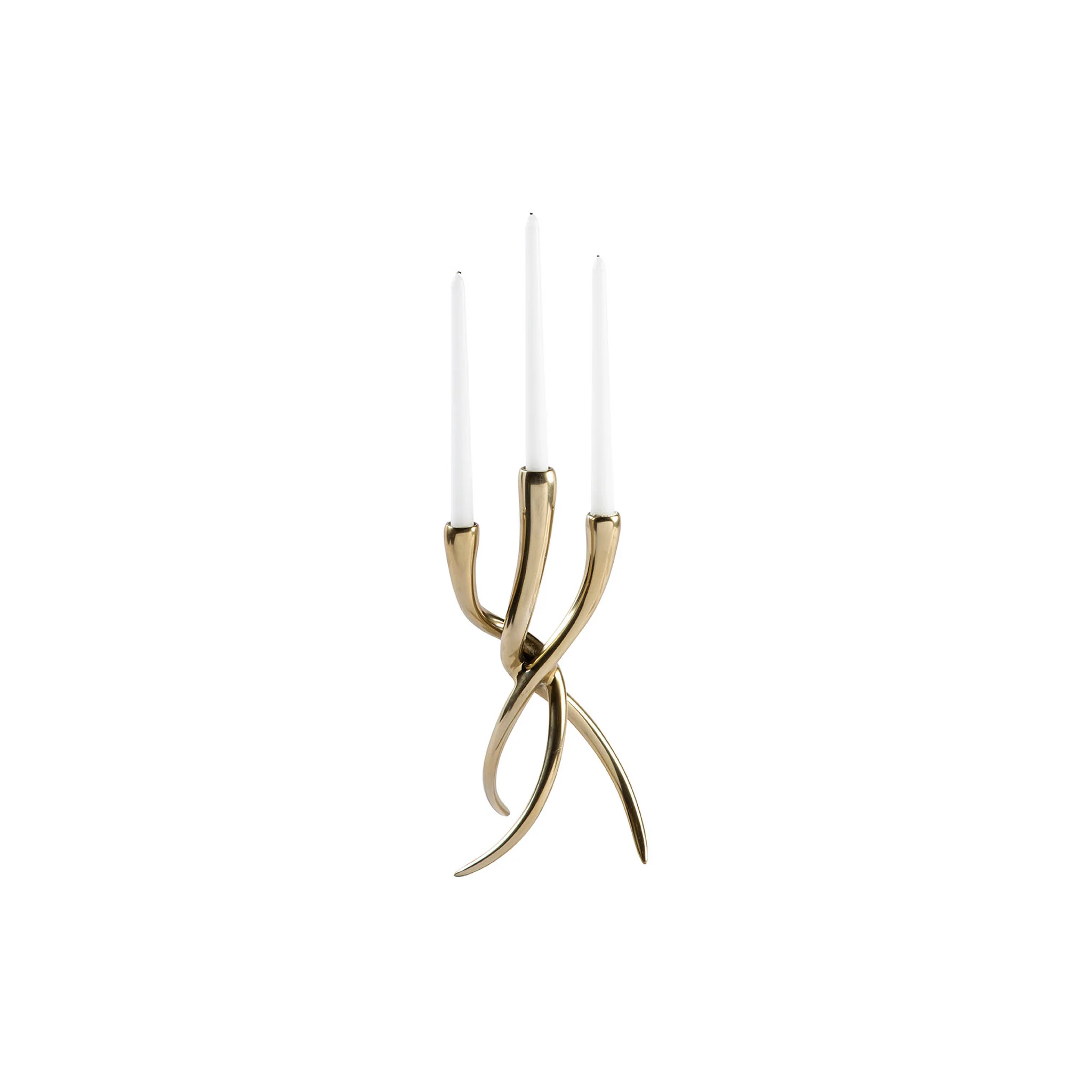 Ventano Brass Sculptural Candelabra, Set of 2 - Image 5