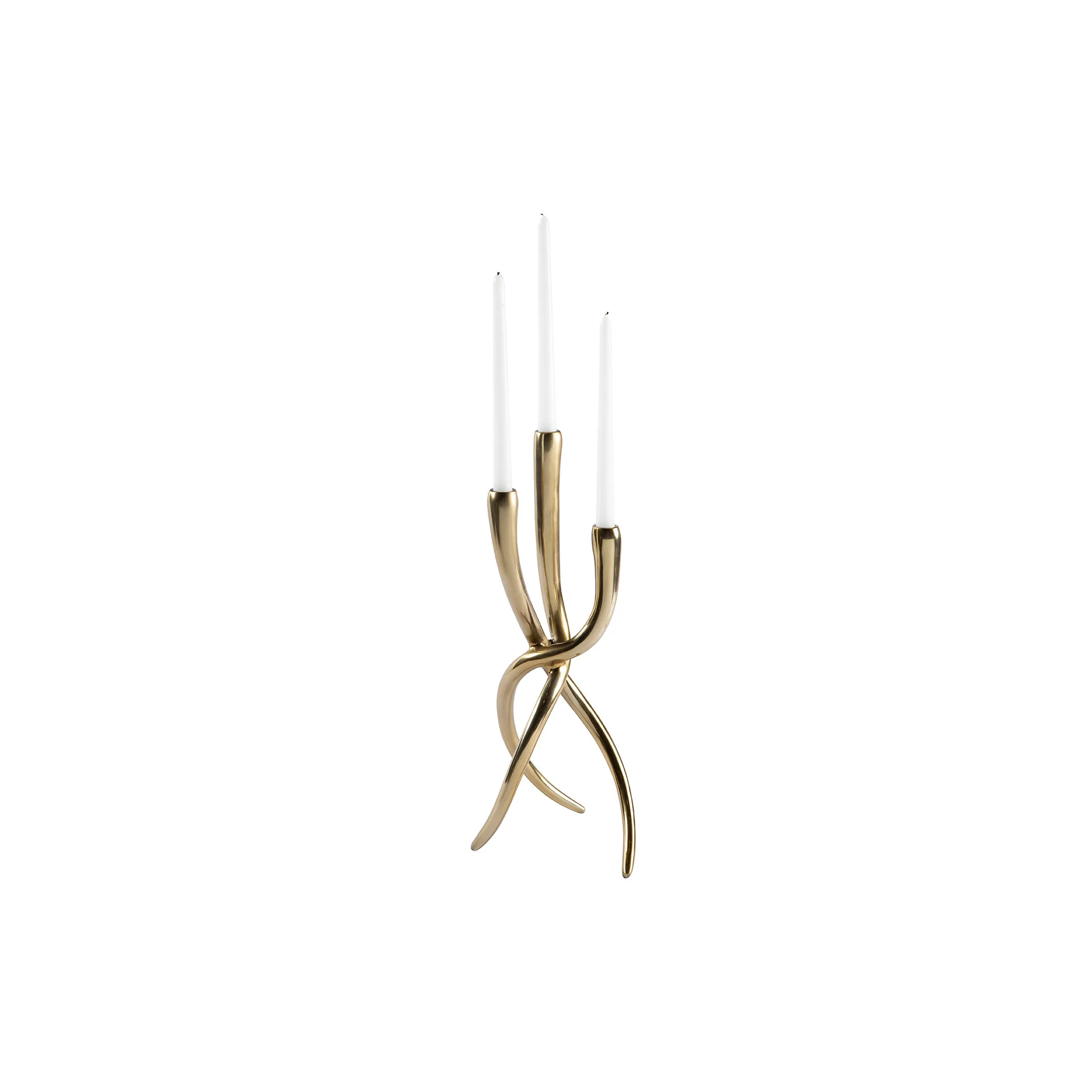Ventano Brass Sculptural Candelabra, Set of 2 - Image 6