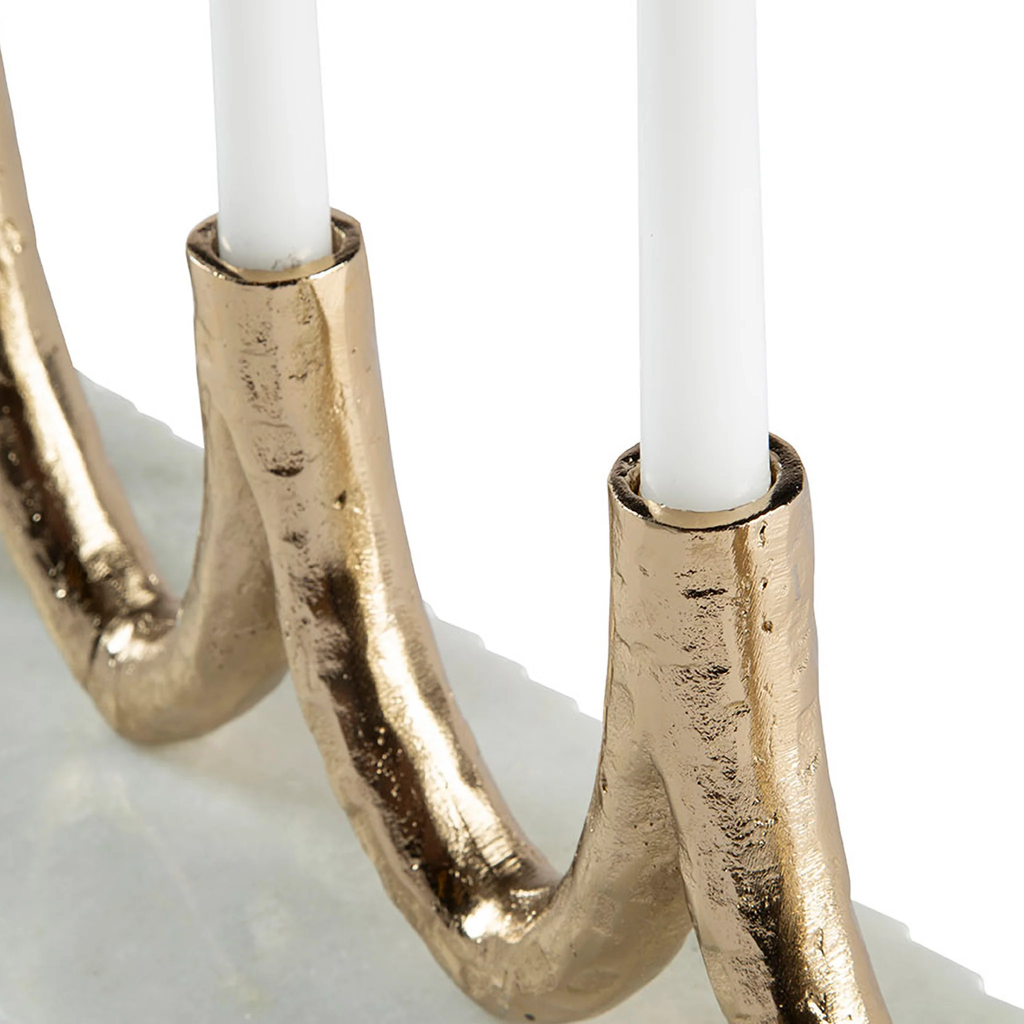 Veyra Brass Marble Candelabra - Image 4