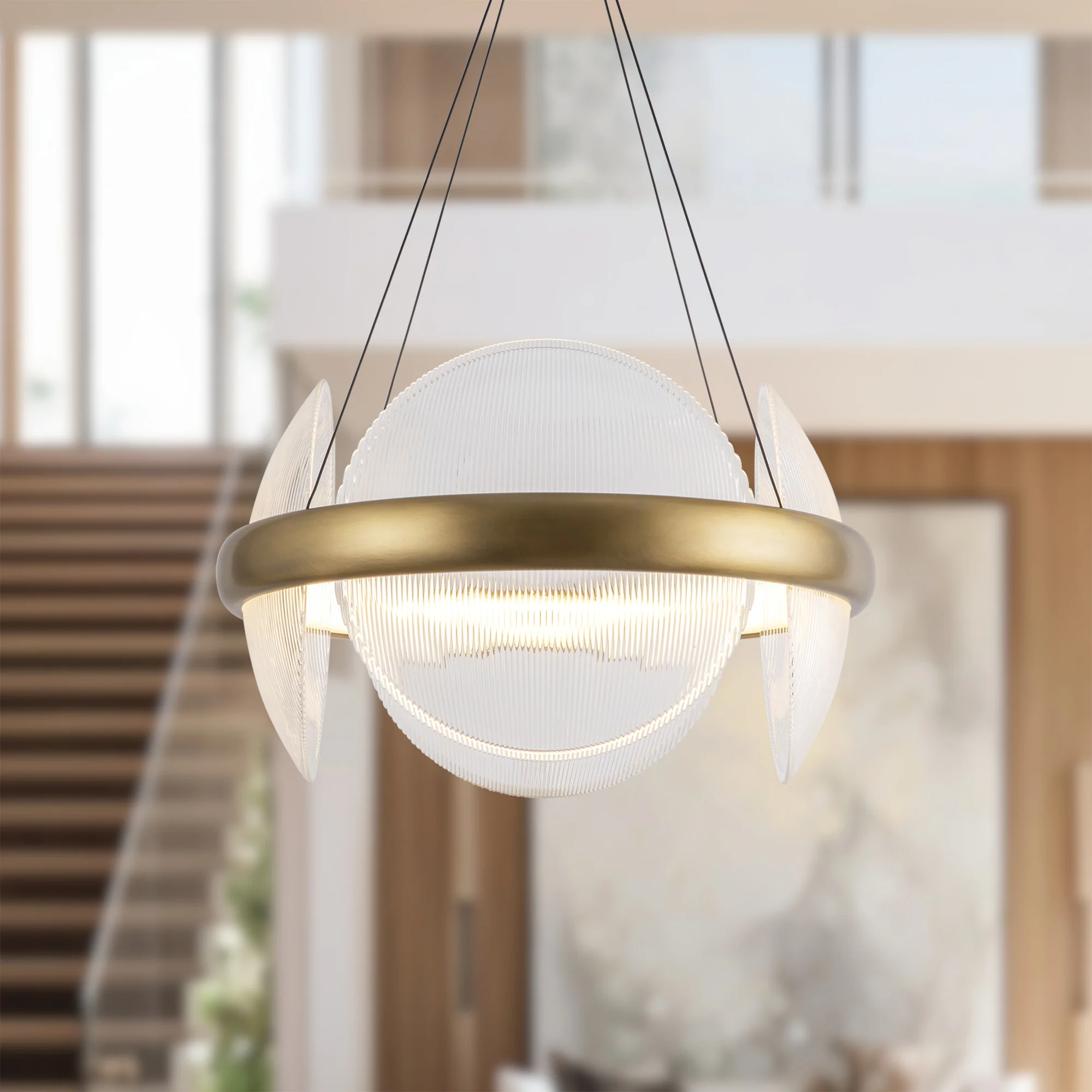 Virelli Ribbed Glass Chandelier - Image 9