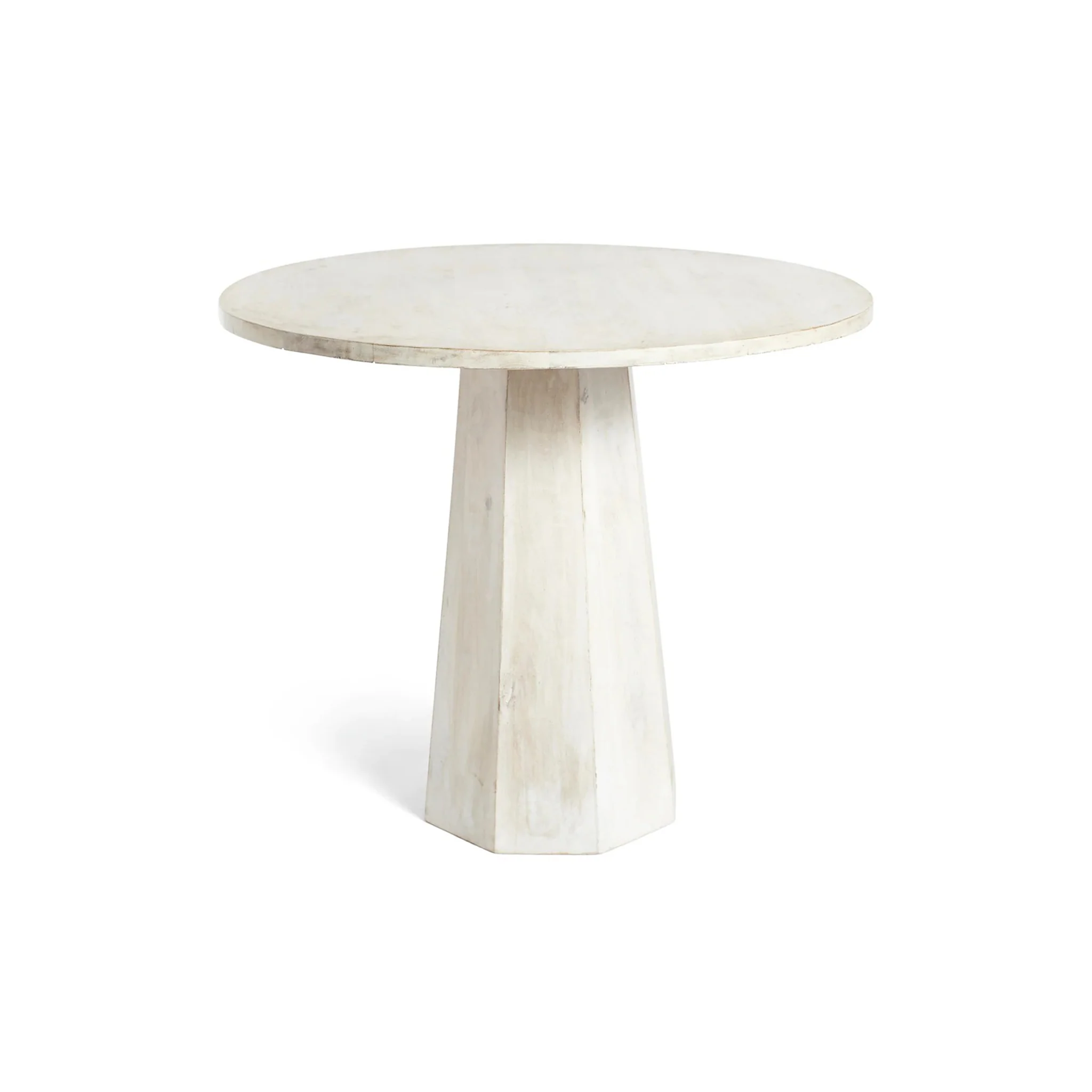 Whitewashed Pedestal Side Table - Image 3