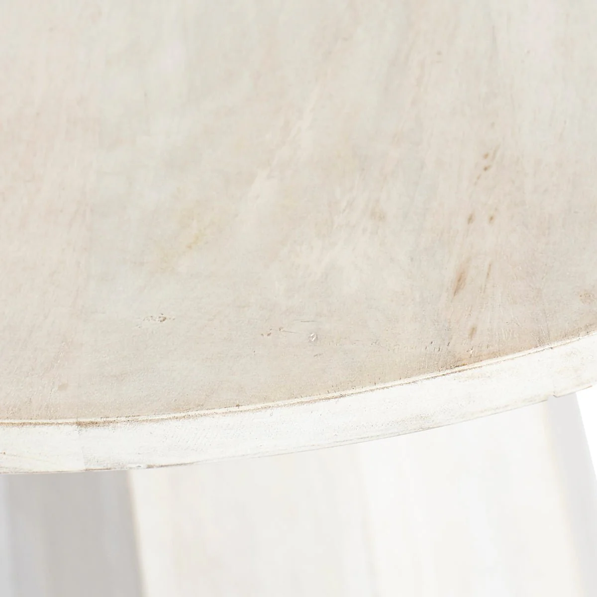 Whitewashed Pedestal Side Table - Image 4