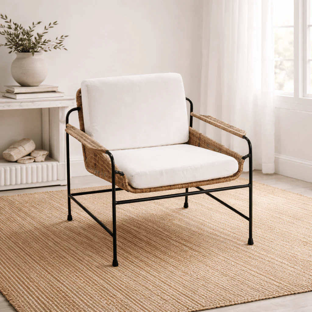 Wicker and White Chair
