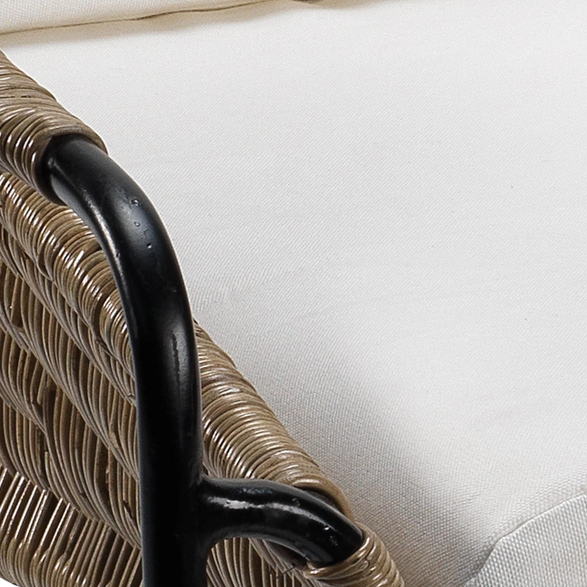 Wicker and White Chair - Image 3