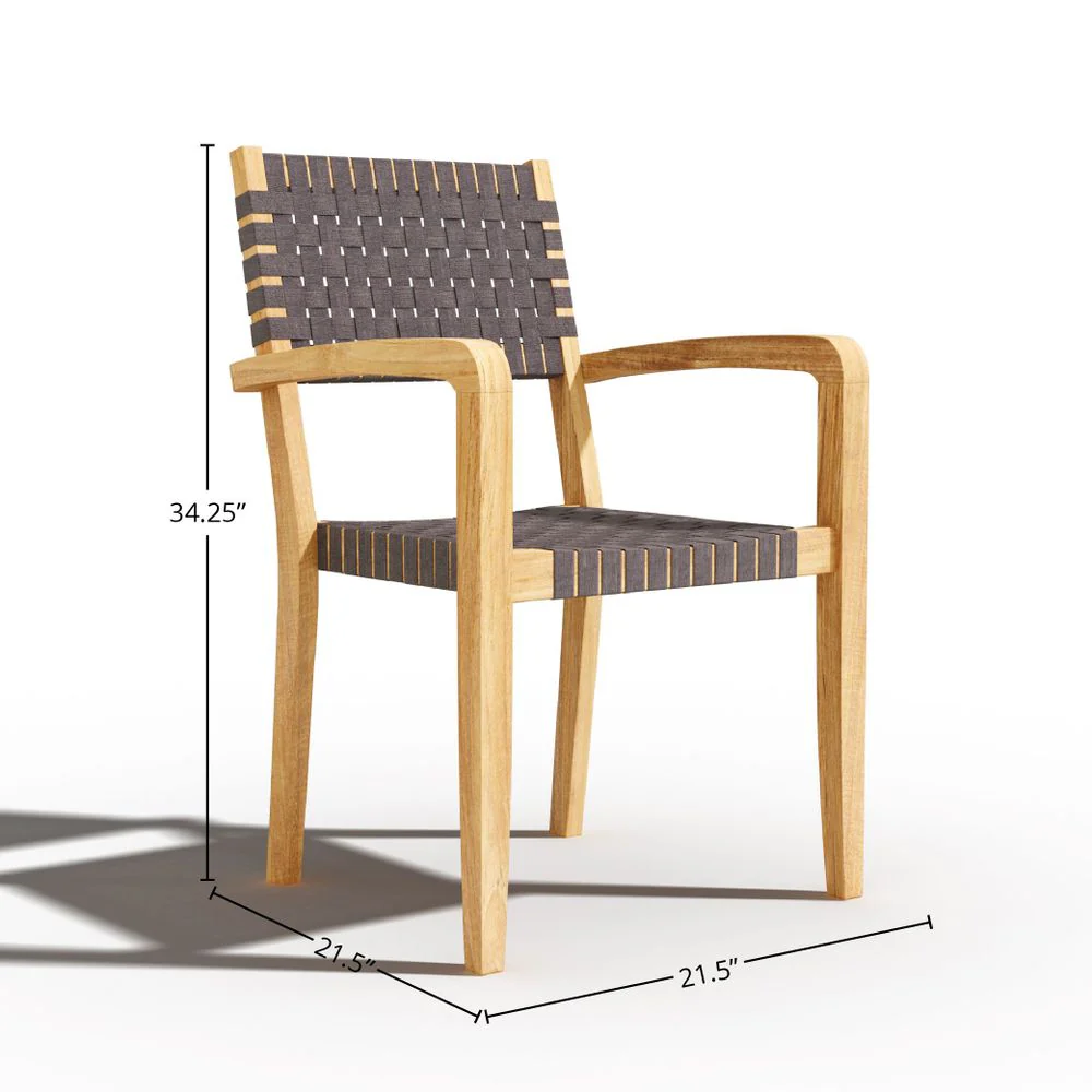 Zarien Teak Woven Chair - Set of 4 - Image 7