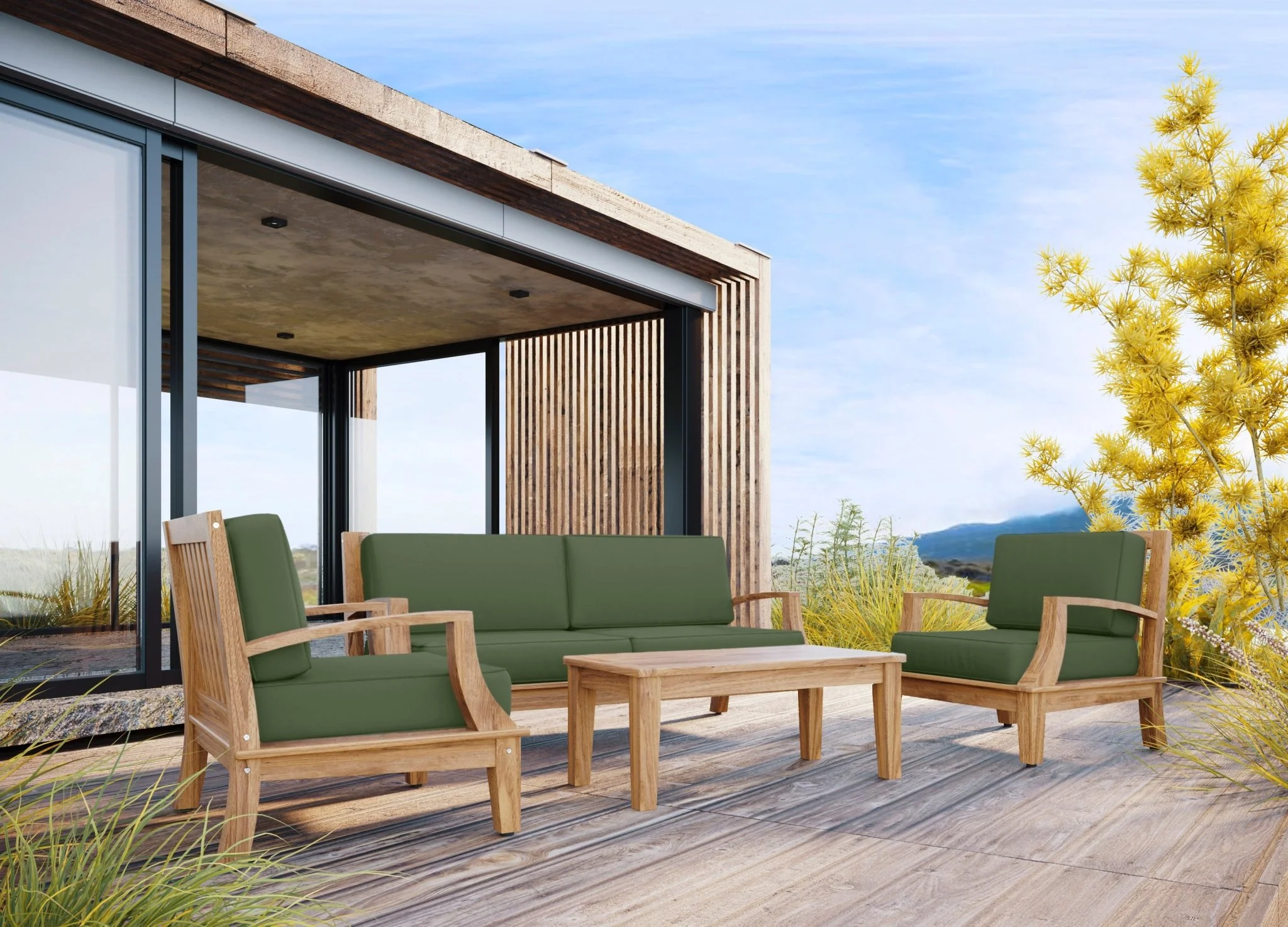 Zeretta Teak Outdoor Coffee Table - Image 2